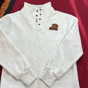 NMU wildcats logo sweatshirt 1/4 snap mock neck Northern Michigan University men